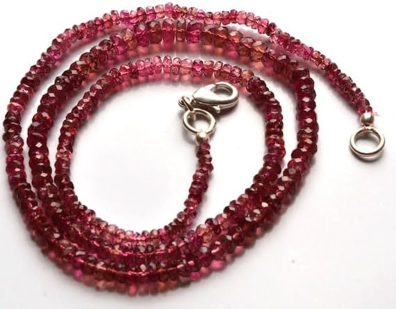 Beads Gemstone 1 Strand Natural 17.5 inch Full Stand Super Finest Natural Rare Pink Tourmaline Micro Faceted Rondelles Beads Necklace 2.5 to 4 MM Size Code-HIGH-21463