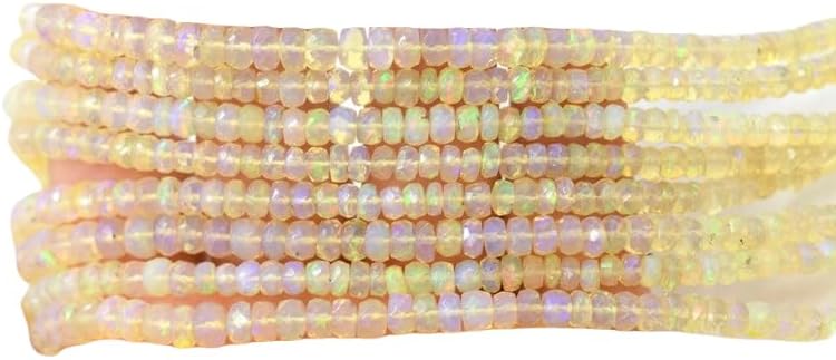 13 inch Strand of Natural gem Ethiopian Opal, 3-6 mm Rondelle Faceted Beads for DIY Jewelry Making. | Beads_03842, as per photo