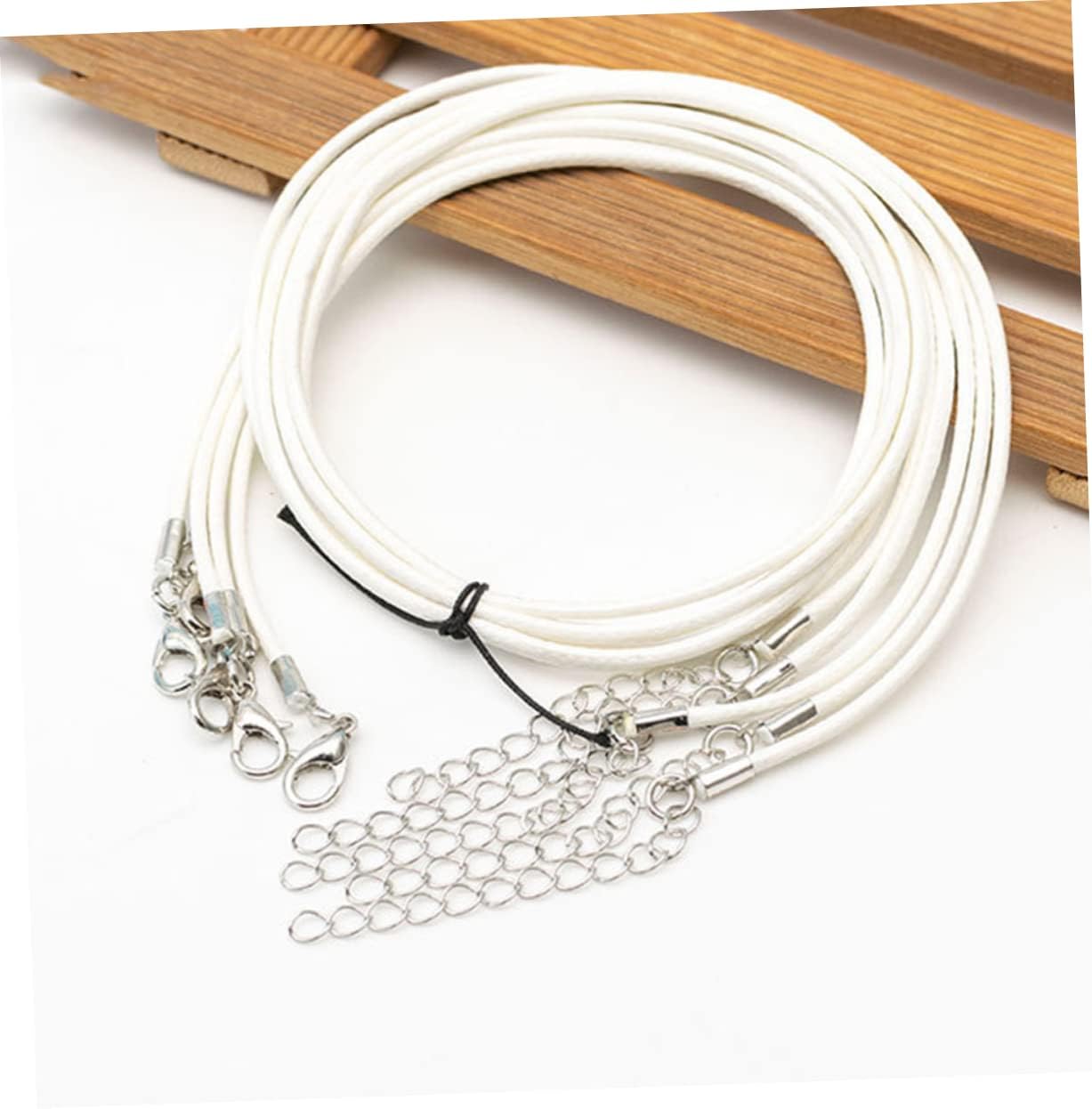 200 pcs Leather Necklace Cord Jewelry Cord Bracelet Clasps and Closures Hanging Rope Leather Bracelet kit Jewelry Making Beading Wire Black Necklace DIY Pendants Thread Accessories (Coffeex2pcs 0.15