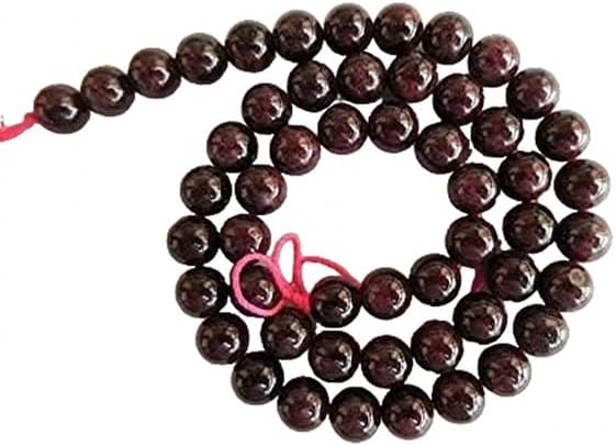 Garnet Large Hole Gemstone Beads, 8mm Garnet Smooth Round Beads 15 Inch lot of 10 Strands CHIK-STRD-94977