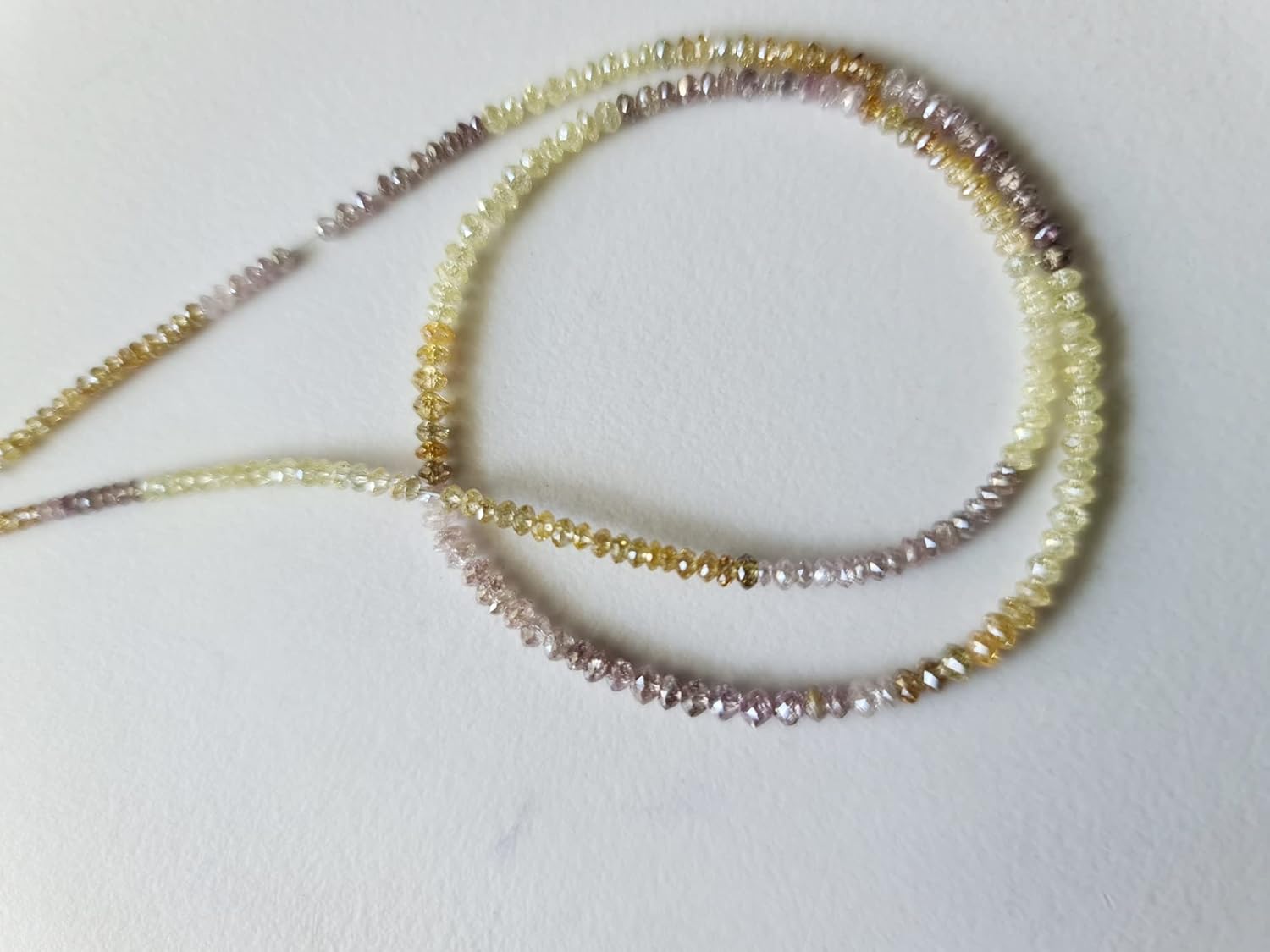 Women's 3-3.2mm Champagne Sparkling Faceted Diamond Rondelle Beads, Diamond Beads, Diamond Rondelles For Jewelry (2Pcs To 20Pcs) - DS4139