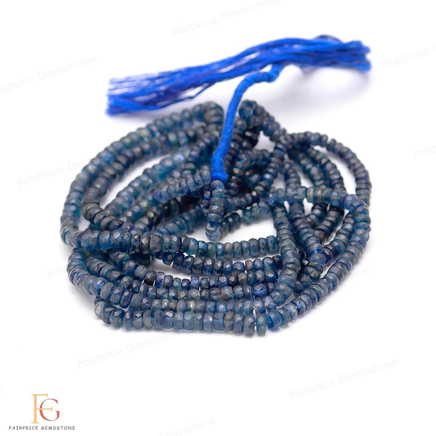 Generic AAA+ Quality Kyanite Rare Faceted Rondelle Beads, Kyanite Faceted Beads, Natural Kyanite Rondelle beads, Kyanite Gemstone Beads for Jewelry Making Necklace, Bracelet, Earring, Blue
