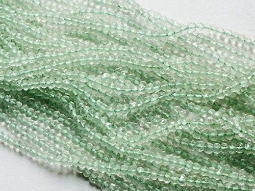 5 Strand Natural Green Amethyst Faceted Rondelle Beads, Green Beads, Green Amethyst Necklace, 3.5mm, 13 Inch Code-HIGH-19446