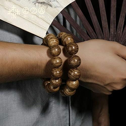 GLW Tarakan Genuine Natural Wild Agarwood Aloewood 15mm Malas Prayer beads #4942