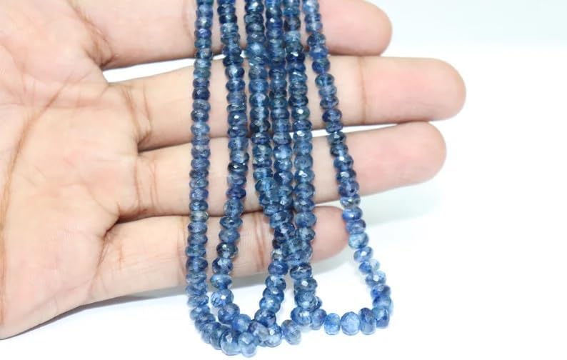 Kyanite Faceted Rondelle Beads 4-6 mm AAA Quality Kyanite Beads Kyanite Rondelle Beads Kyanite Beads Strand