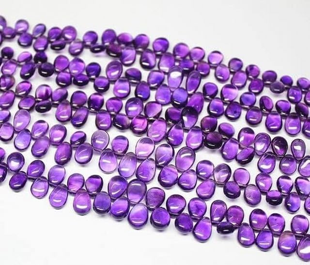 African Purple Amethyst Smooth Pear Drop Gemstone Craft Loose Beads 5