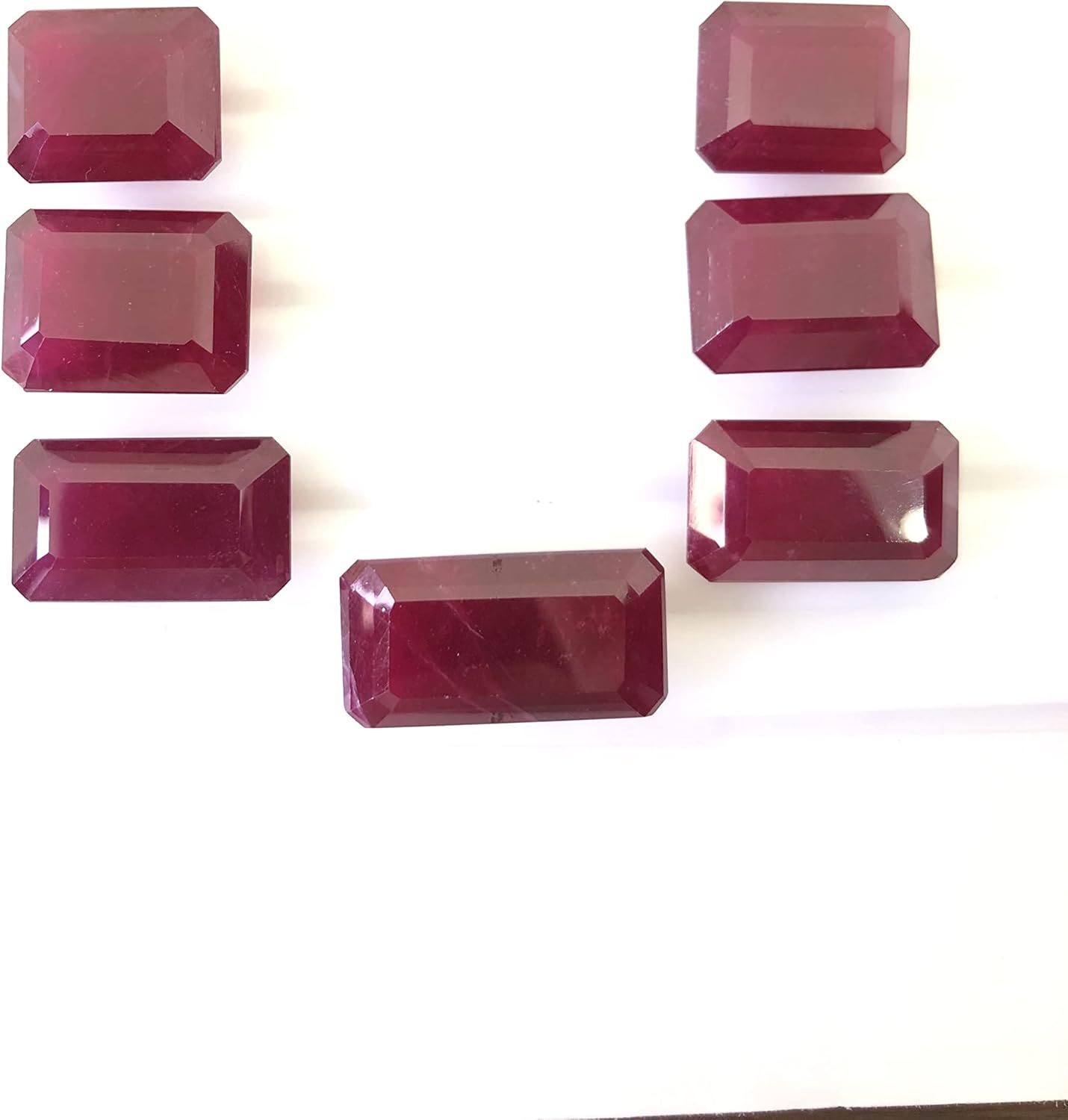 184.94 Ct Deep Red Ruby Octagon Shape Size 13 To 25 mm Emerald Cut Fine Wholesale 7 Pieces Lot Loose Gemstone For Making Necklace Jewelry