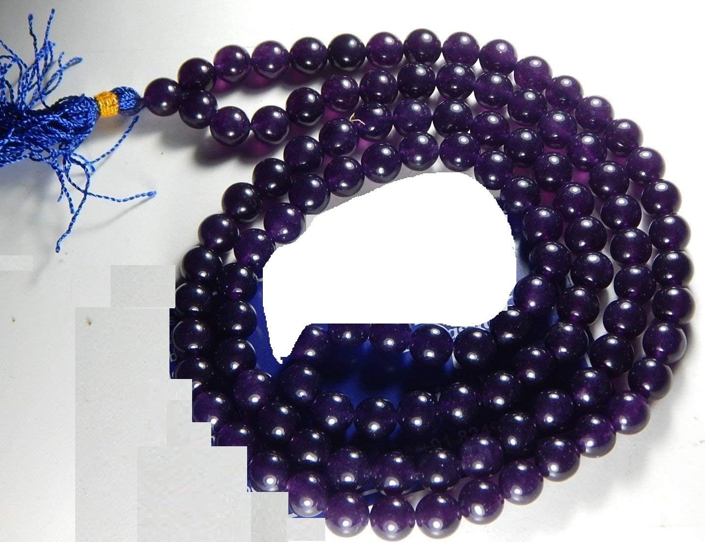 XUETZALCOATL Natural Amethyst Jamunia Mala Rosary 6mm for Pooja Japa 108 Beads