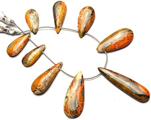 8 inch Strand of Natural Bumble Bee Jasper 22x10-45x12 mm pear Smooth briolette Beads for DIY Jewelry Making. |BRIO_01368