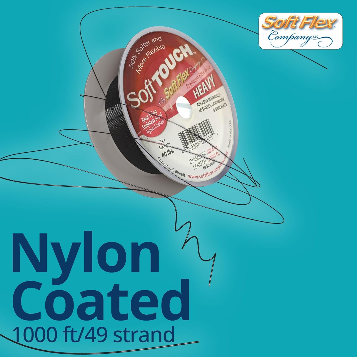 Soft Touch Wire .024 Dia. 1000 Ft. 49 Strand Premium Satin S