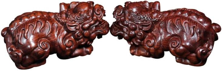 Mascot Wooden Crafts Wood Carving Art Wood Decoration Artwork 赞比亚小叶紫檀貔貅摆件 血檀雕刻摆件 似小叶紫檀文玩送礼手把件(貔貅一对)