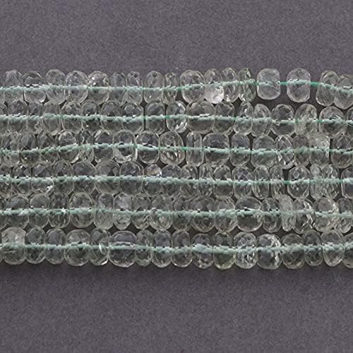 13 inch Strand of Natural gem Green Amethyst, 7.5-8mm Rondelles Faceted Beads for DIY Jewelry Making. | Beads_04038