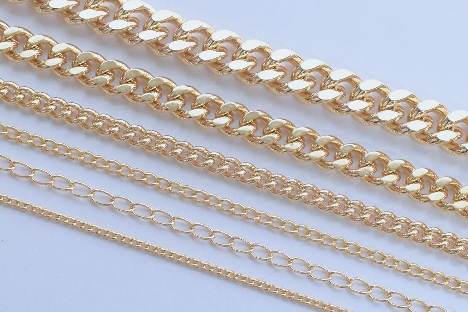Gold Filled EP Cuban Chain Flat and Extension different sizes 1.3mm/1.6mm/2mm/2.8mm/3mm/4.3mm/6mm/9mm/11.5mm personalize necklace /