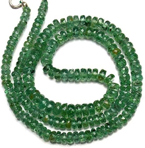 Natural Gemstone Rare Mint Green Color Kyanite 4 to 5.5MM Faceted Rondelle Beads 17 Inch Full Strand Fine Quality Beads Finished Necklace