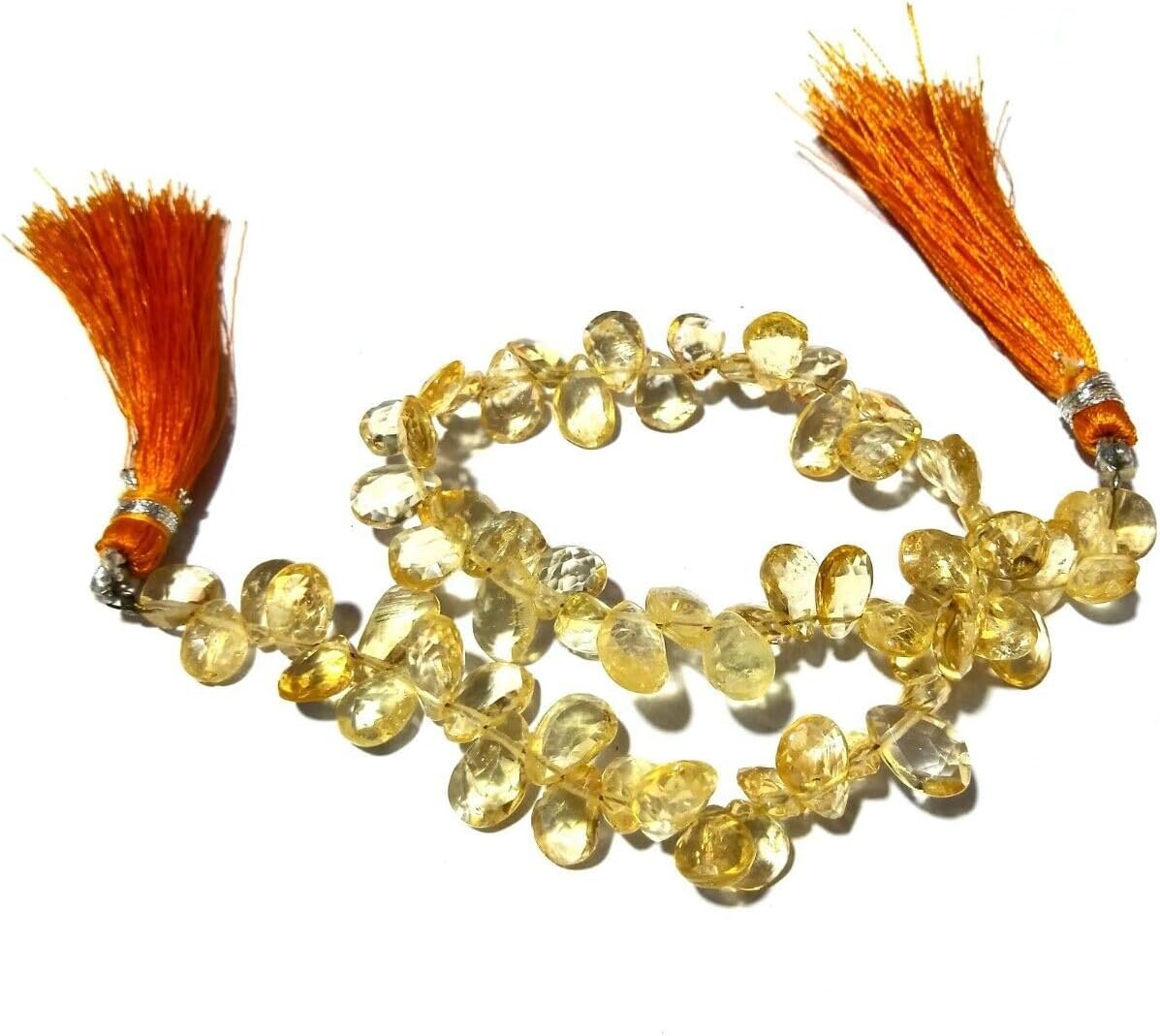 Natural Citrine Pear Almond Faceted 7x9-8x10mm Loose Beads 7