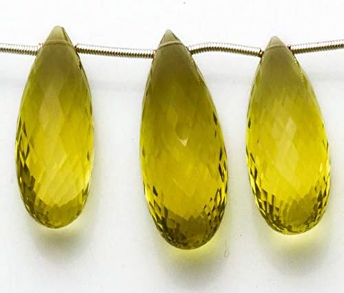 Natural Gemstone Lemon Quartz Faceted Teardrop Briolettes 5 Inch Full Strand 13 * 20 to 14 * 29MM Big Drop Shape AAA Quality Transparent Beads