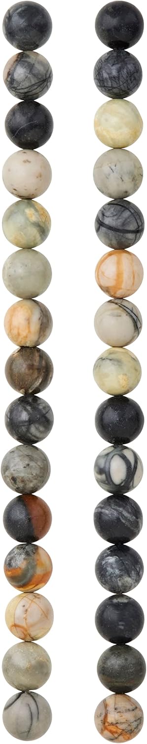 Bead Landing 12 Pack: Picasso Jasper Round Beads, 8mm