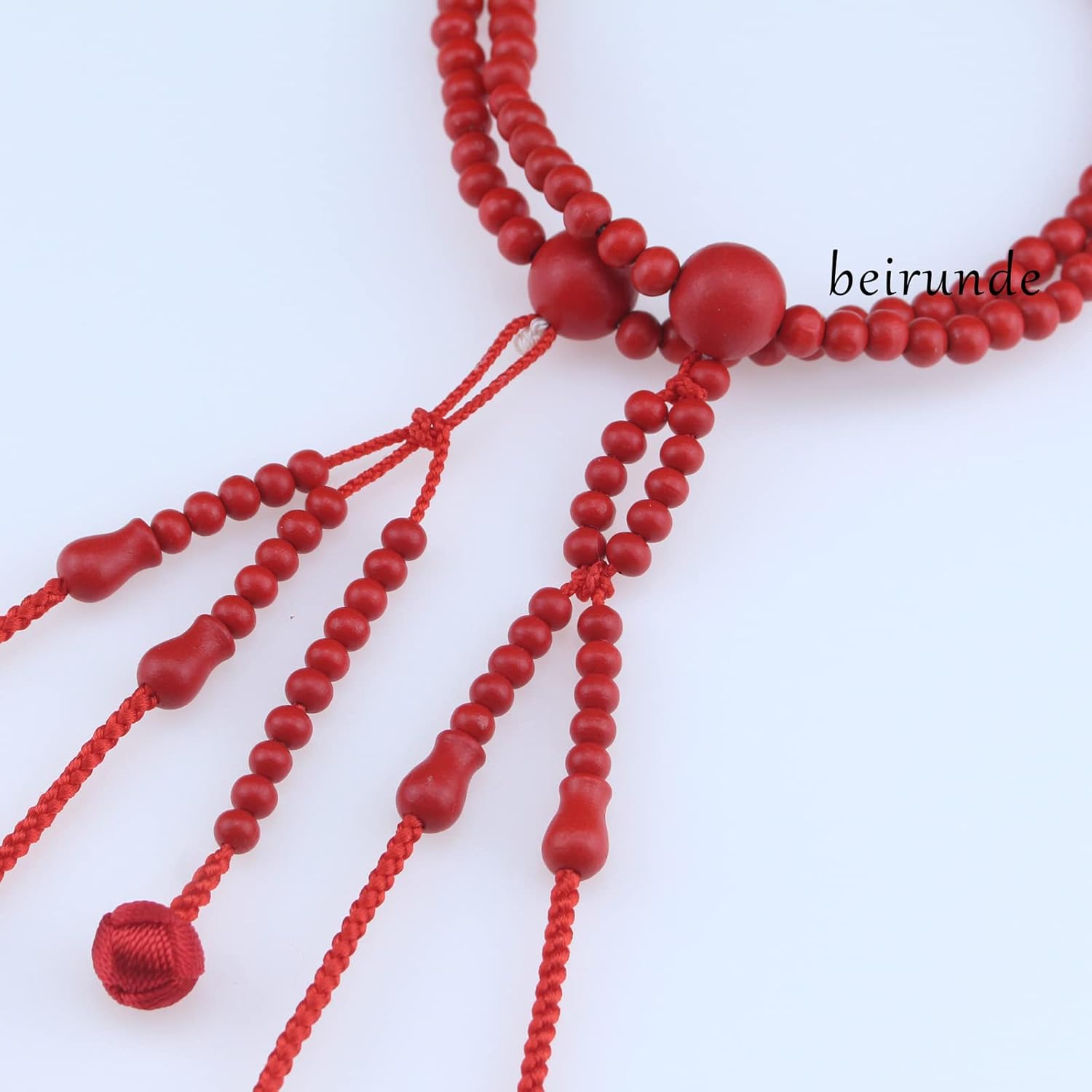 Japanese Soka Gakkai SGI Juzu Red Wood Beads Nichiren Buddhism Prayer Beads