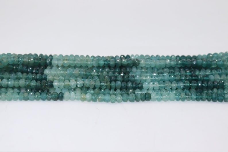 AAA+ Grandidierite 6 mm Faceted Rondelle Beads, Natural Grandidierite Semi Precious Gemstone Loose Rondelles for Jewellery Making