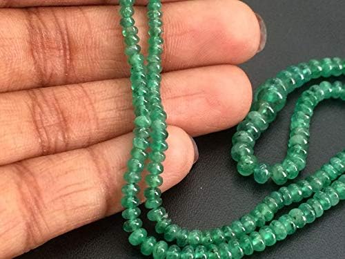 Emerald Beads, Emerald Plain Rondelle Beads, Emerald Necklace, Original Emerald, 2.5mm - 6mm, 8 Inch