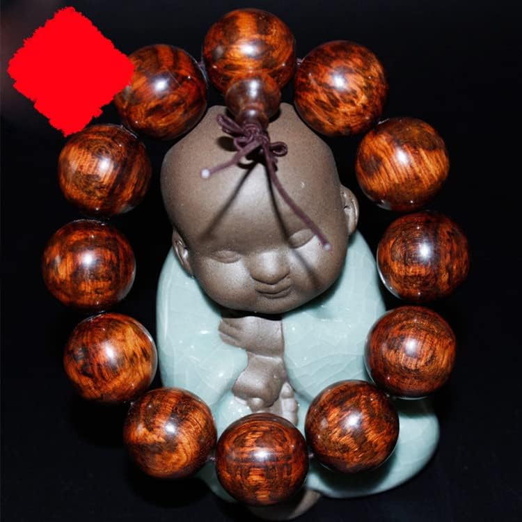 Mascot Wooden Crafts Wood Carving Art Wood Decoration Artwork 满纹蛇纹木手串2.0 高密度蛇纹木满榴花佛珠 佛珠手串商务礼品(手工挑选爆满花)
