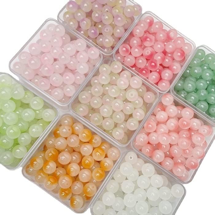 10mm Glazed Beads DIY Accessory Material Bubble Round Beads Loose Beads(C) (C 10mm)
