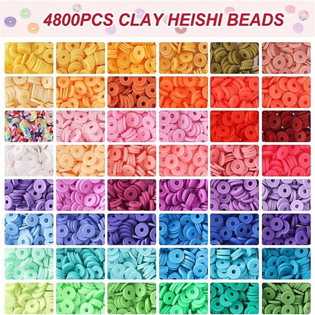 4800 Pieces of Clay Beads Polymer Handmade Jewelry Bracelet DIY Accessories