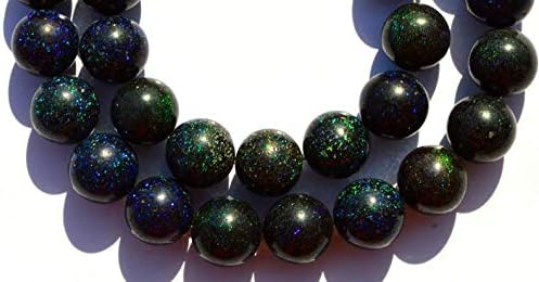 Very Rare Natural Gem Australian Matrix Black Opal Big 11MM Approx. Smooth Round Beads 16 Inch Full Strand Finished Necklace Rare Gem