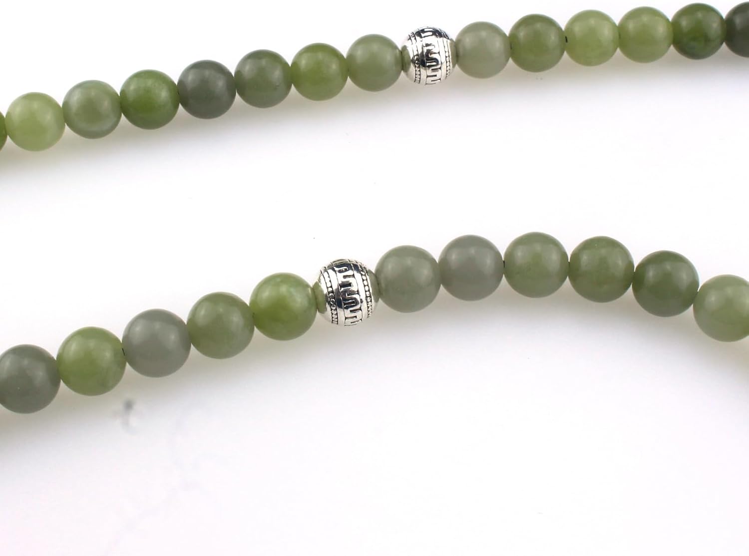 Muslims Islamic Dhikr 99 Tasbeeh Tasbih Prayer Beads, Green Jade Stone Beads with Tassel