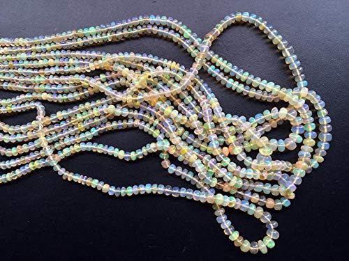 Ethiopian Welo Opal Beads, Ethiopian Opal Plain Rondelles, Fire Opal, Opal Necklace, 3mm to 6mm, 14 Inch