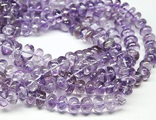 Pink Amethyst Smooth Rondelle Gemstone Loose Craft Beads Strand 16 Inch Long 10mm 12mm Code-HIGH-1787