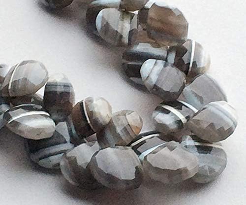 opal - boulder opal beads, boulder opal faceted heart beads, boulder opal necklace, 15-13mm, 46 pieces, 8 inch strand, wholesale