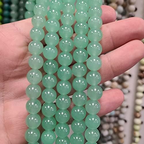 13 inch Strand of Natural gem Green Chalcedony, 10mm Round Smooth Beads for DIY Jewelry Making. | Beads_04160