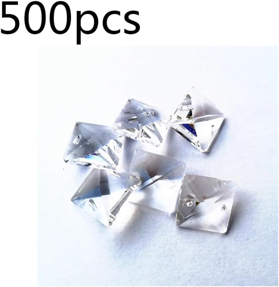 Hanging Crystals Prisms 500pcs/lot 14mm Clear Crystal Chandelier Square Beads Crystal Curtain Parts Home Decoration Hangings Crystals for Decoration
