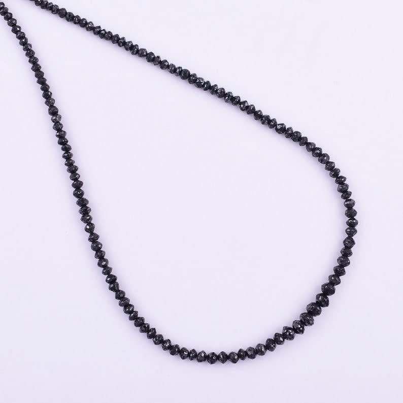 13 inch Strand of Natural gem Black Diamond, 4mm Rondelle Faceted Beads for DIY Jewelry Making. | Beads_02000