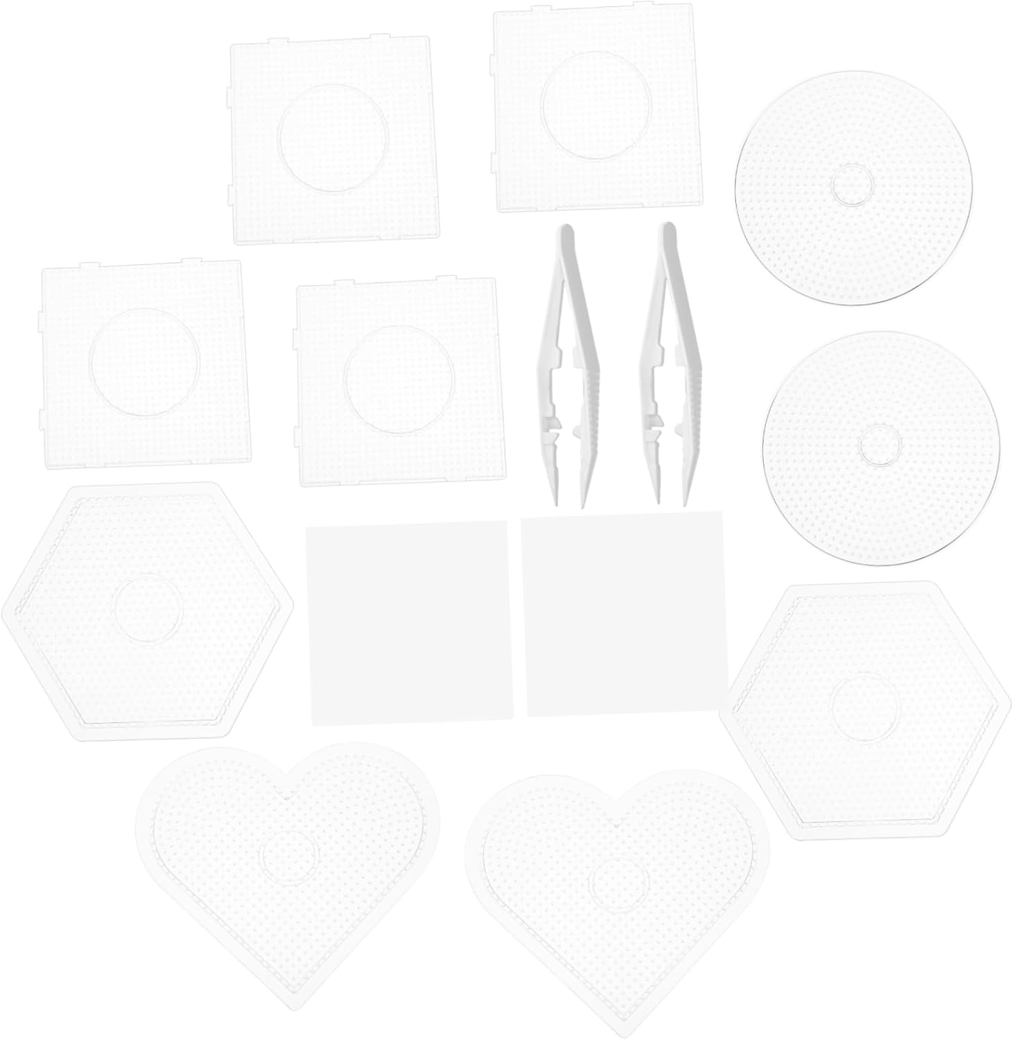 LALAFINA 4sets Large Fuse Beads Boards Plastic Pegboards Craft Beads Board Beading DIY Supplies