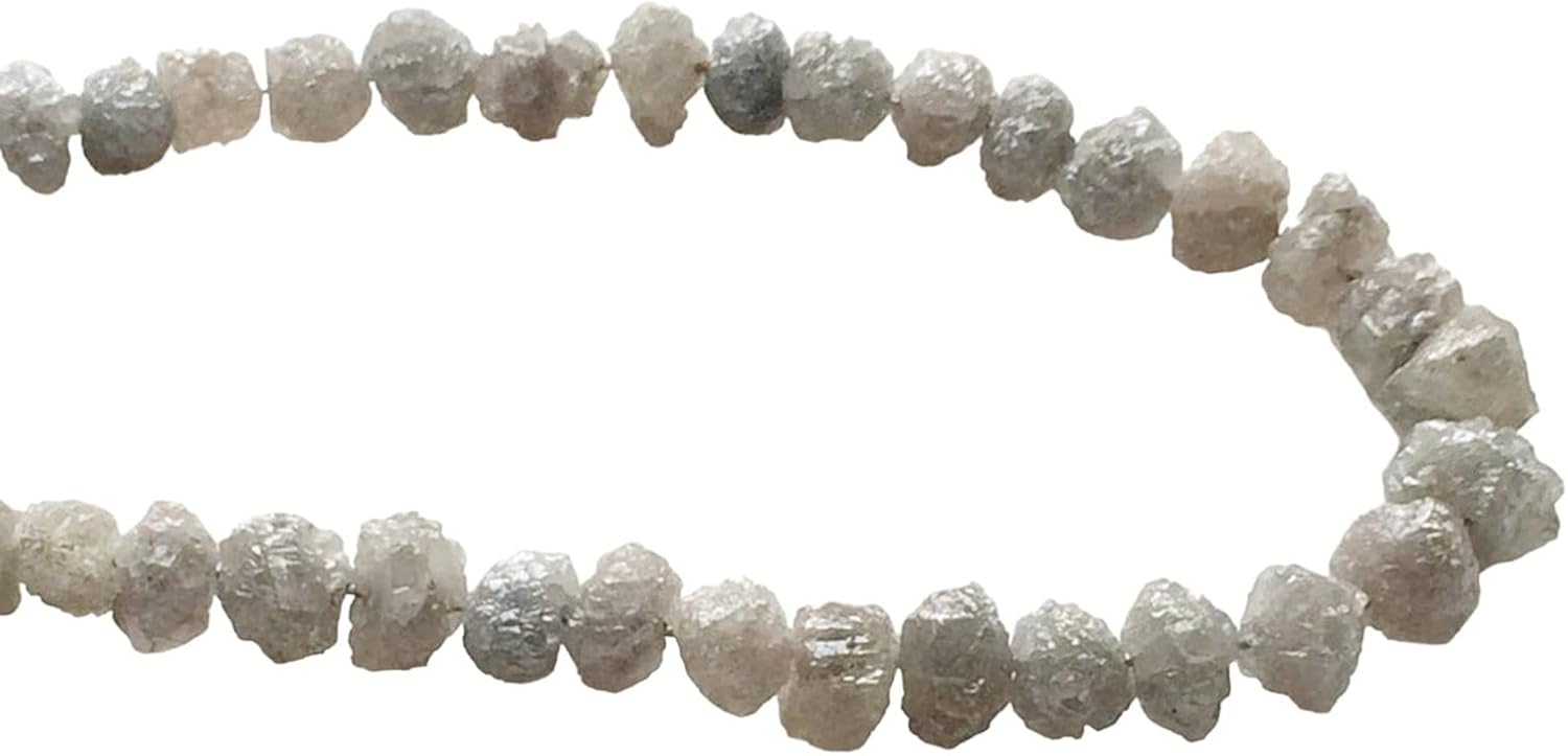 Women's 4-5mm Perfect Natural Roundish Blue Raw Diamond Beads, Large Rough Diamond Rondelle Beads, Diamond Beads (7Pcs To 28Pcs Options) - DDP143