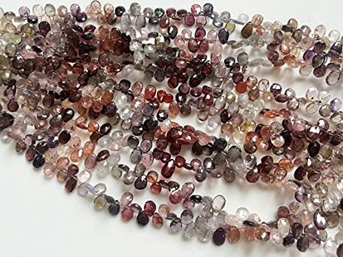 1 Strand Natural Multi Spinel Faceted Pear Beads, Natural Spinel Beads, Multi Spinel Necklace, 5x7mm 8
