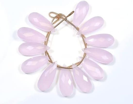 10x25mm 3 Matched Pairs 6 Beads Rose Quartz Microfaceted Large Pear Briolette Beads