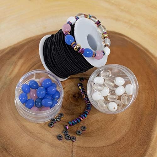 Craft County Roll Elastic Cord Beading Threads (Color Black) 1300 Feet (Ft) x 1/16 inches (1.6 Millimeters) Good for DIY Crafting. Stretchy Shock Cord - Beading, Masks, Jewelry Making, Christmas