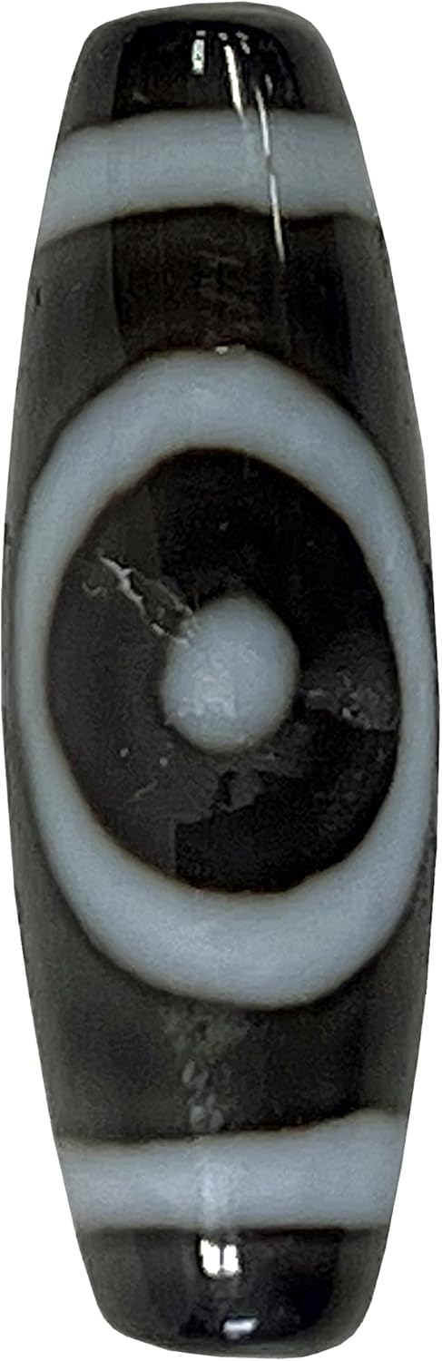 Chinese Handmade Agate Stone Pattern Oval Dzi Bead Pendant Aws2400