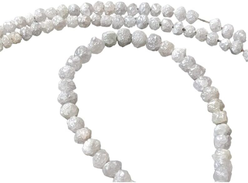 2.5-4mm Natural White Gray Raw Diamond Beads, Rough Diamond Rondelle Beads, White Gray Diamond Beads, Diamond Jewelry (4IN To 16IN) - PPD173, 2.5-4 MM Approx.