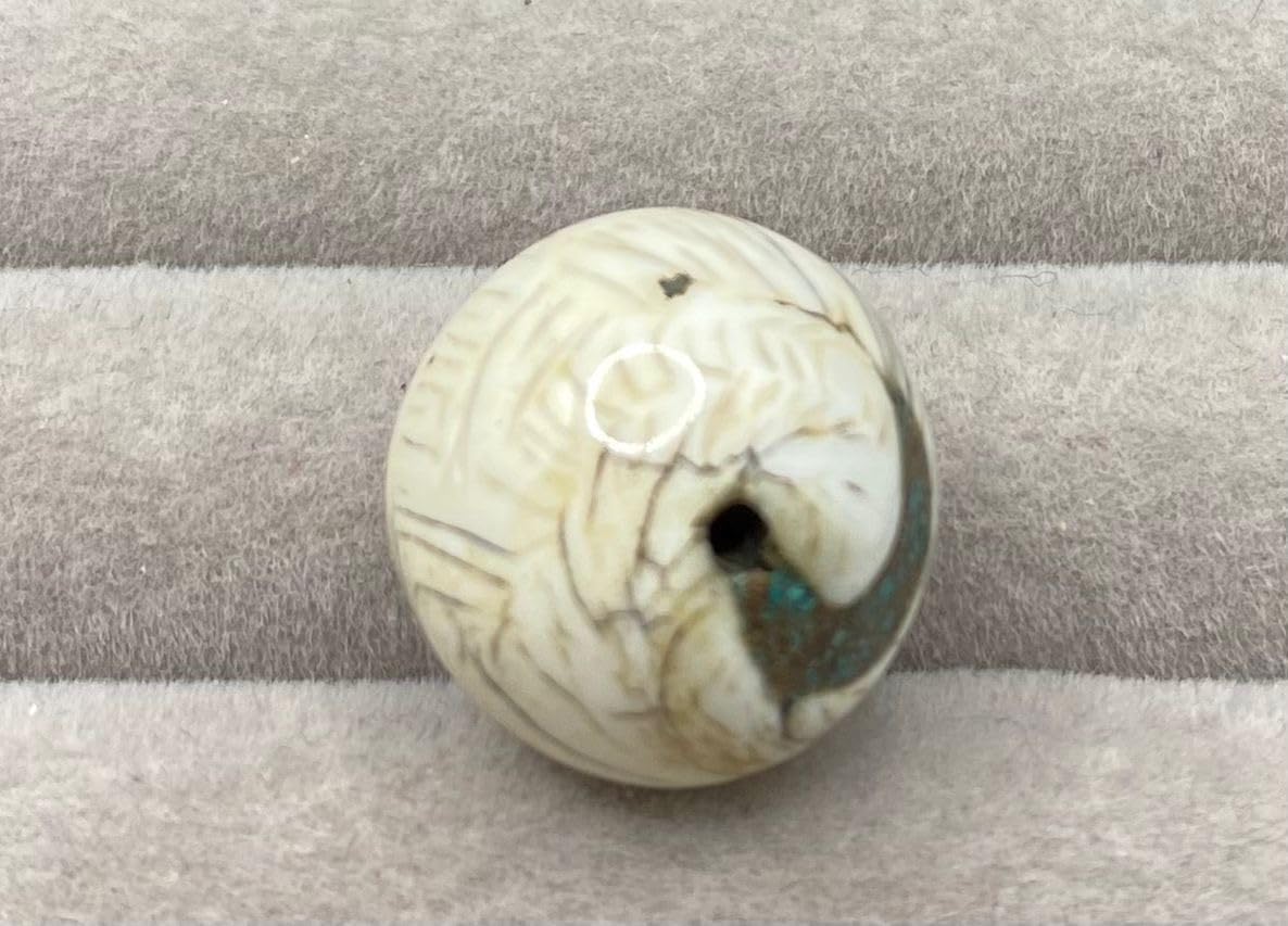 Handcrafted Nepalese Tibetan Natural Shell Pearl Bead 16x17mm – 6.88g Round Carved Bead for Jewelry Making, Craft Supplies, DIY Necklace & Bracelet Design,Loose Beads,Prayer Mala,Amulet (20)