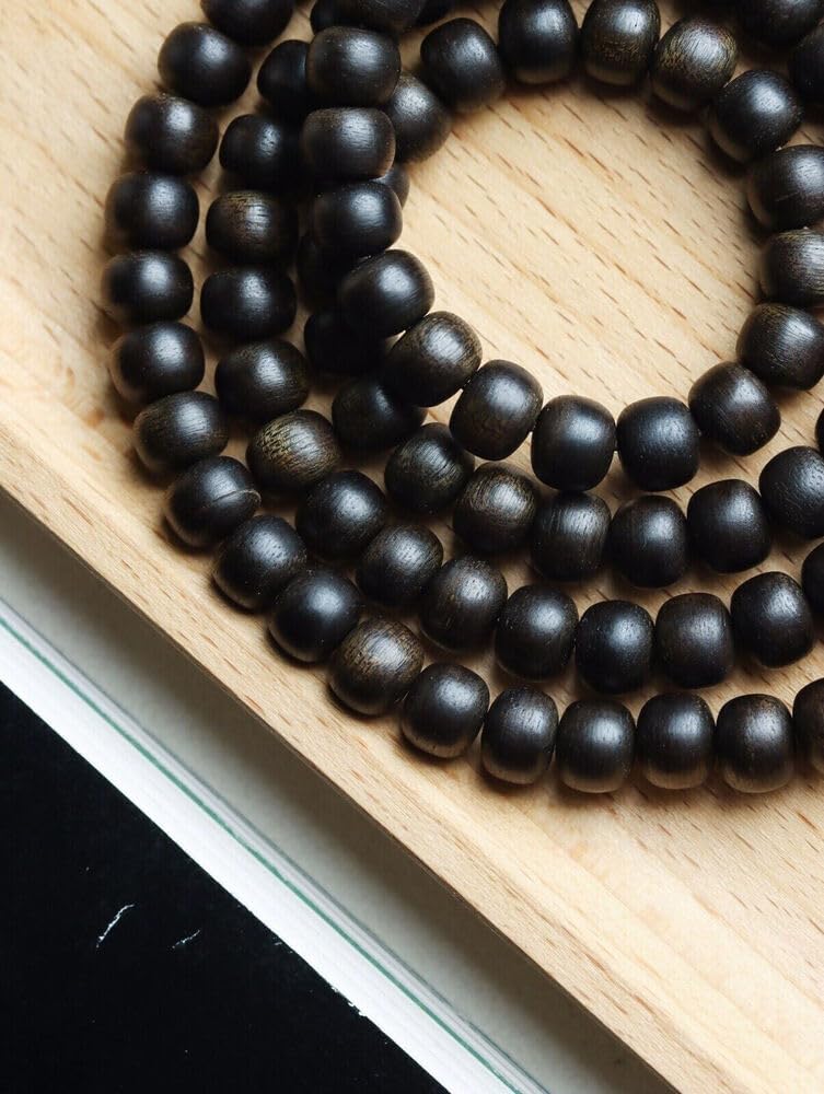 Agarwood 8mm Natural Vietnam White chess nan agarwood Bracelets Buddhist Prayer Beads