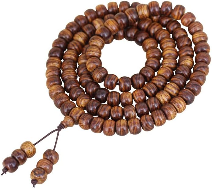 海南黄花梨手串8MM108颗念珠手链海黄木手链长链男女式手串(海南黄花梨6*8珠)