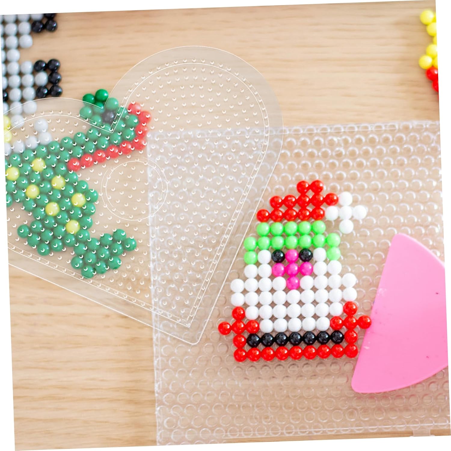 LALAFINA 4sets Large Fuse Beads Boards Plastic Pegboards Craft Beads Board Beading DIY Supplies