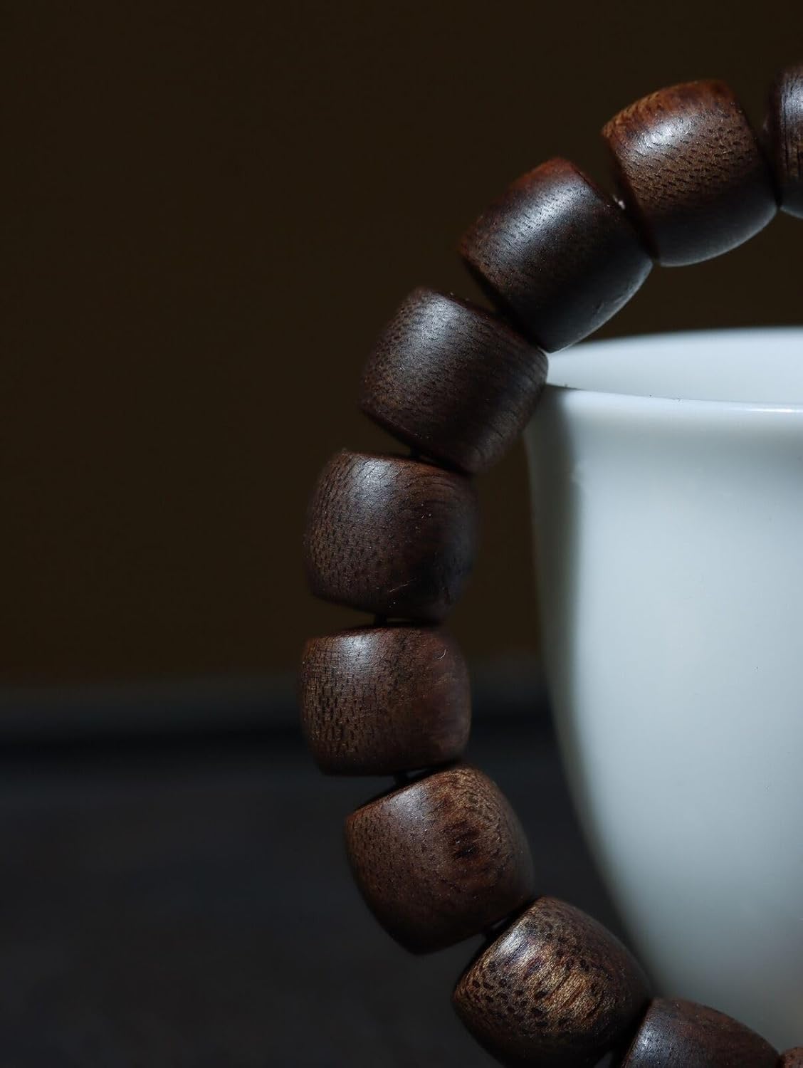 Agarwood 10mm×17pcs Fusen Red Earth Agarwood Drum Beads Nine Points Sinking Buddha Beads