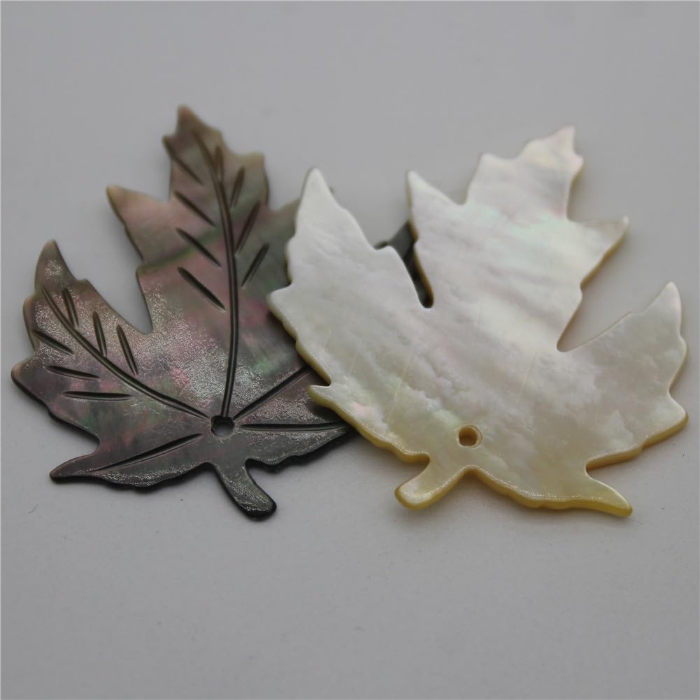 Natural Mop Seawater Shell Beads Maple Leaf Shaped Pendant for Jewelry Making DIY Necklace Earring Bracelet 30X33mm1 10 Pieces