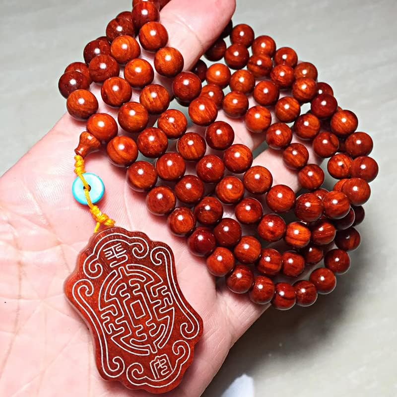 Mascot Wooden Crafts Wood Carving Art Wood Decoration Artwork 无事小叶紫檀0.8 * 108颗佛珠手链搭配无事46(小叶紫檀搭配无事)