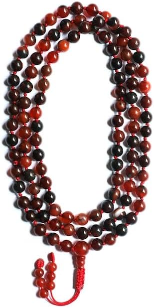 Natural Mix Agate,Carnelian 8mm 108 Mala Beads, Spiritual, Meditation Beads, Reiki, Japa Mala, Buddhist Prayer Beads, Yoga Bracelet, healing beads LKMALA-RRGU-860